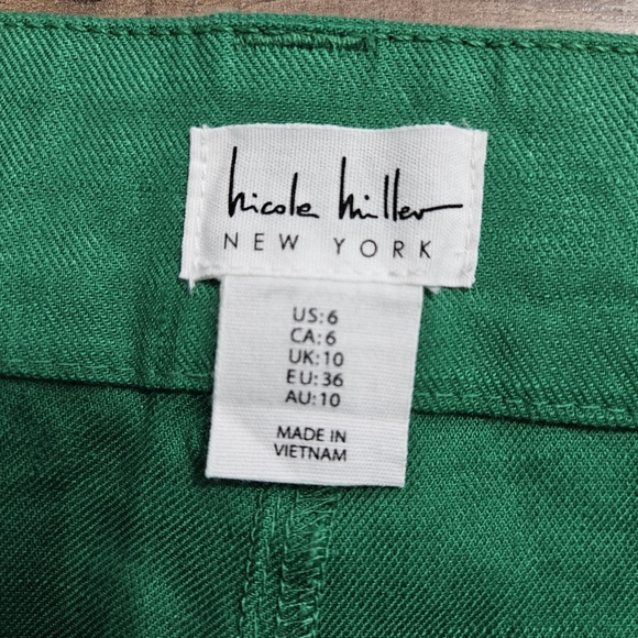 New Nicole Miller New York Kelly Green High Rise Wide Leg Pants Size 6 Work Chic - Picture 4 of 10
